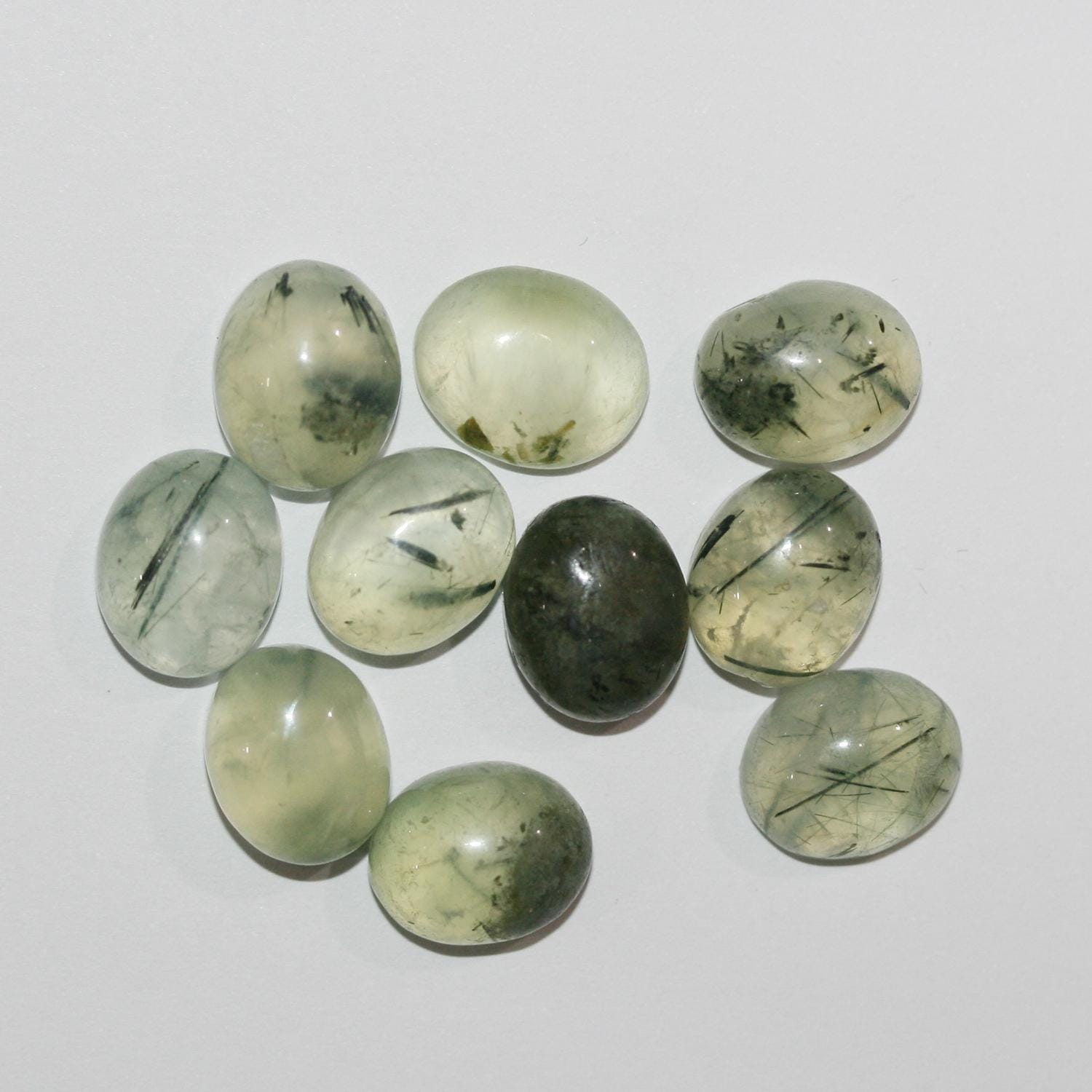 10 Pcs Lot Prehnite Oval Cabochon 10x8mm (10 pcs)