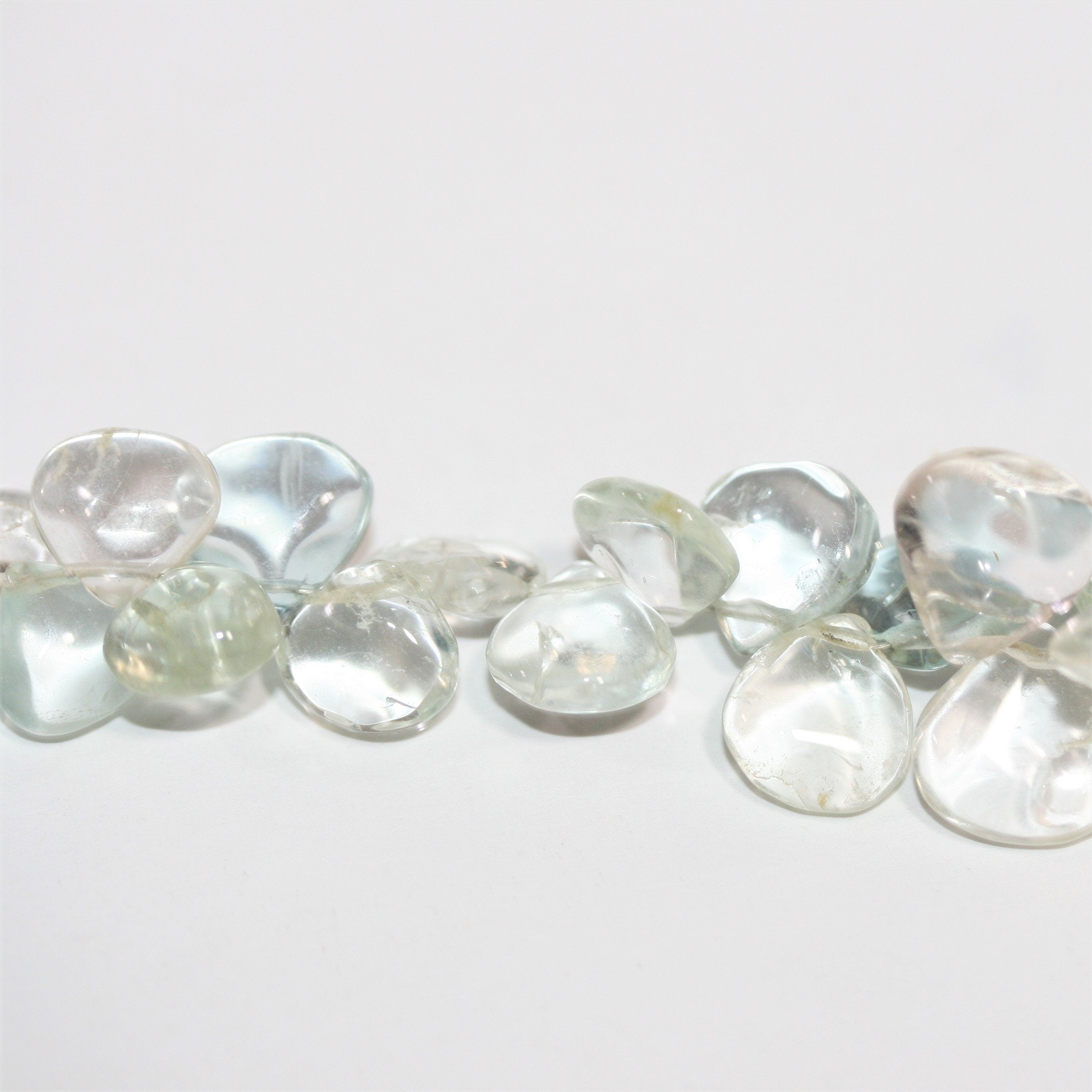 Cuentas lisas de aguamarina de 8", 5-8 mm. Aprox. - Hilo de 20 cm.