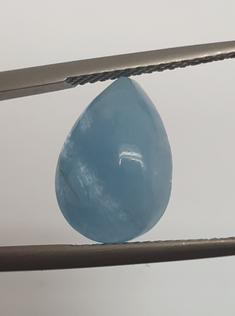 Top Blue Color Aquamarine Drop Cabochon 12.8x9.6mm. (4.15ct.) - DIY Jewellery Components Supplier- Natural Gems
