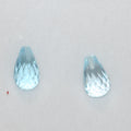 Lote de 2 piezas de topacio cielo con forma de gota facetada, broca media de 8 x 5 mm (2 piezas).