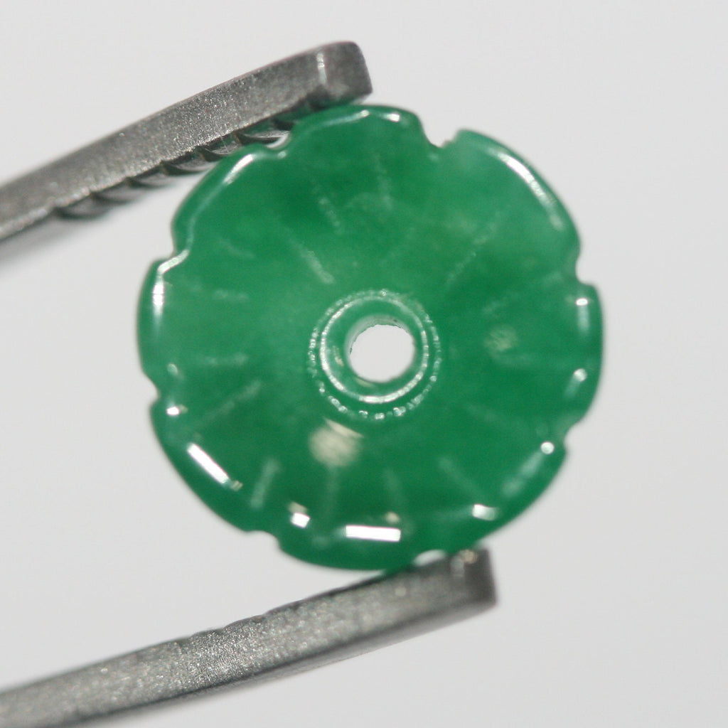 Lote de 2 colgantes de jade verde (1 par) de 10 mm