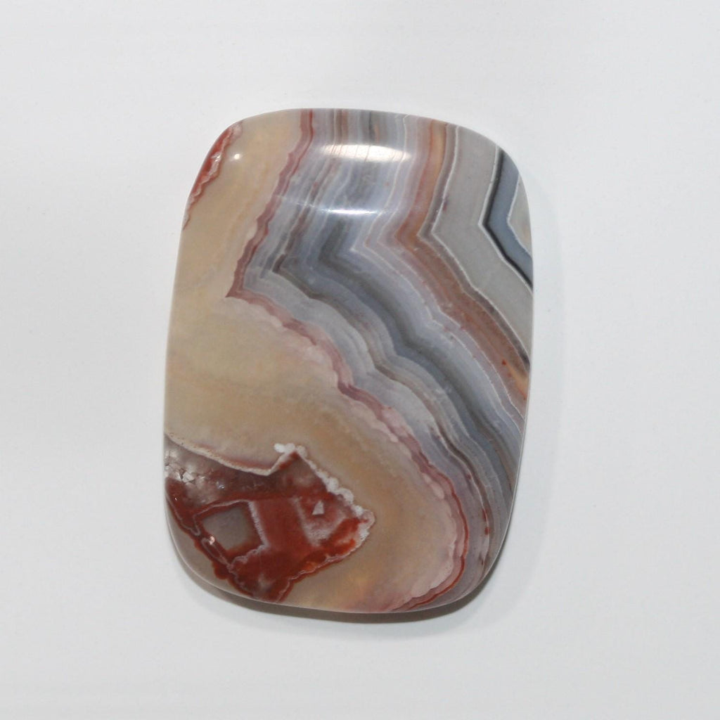 Lote de 4 cabujones rectangulares lisos de ágata de Botswana (4 piezas) 25 x 18 mm.