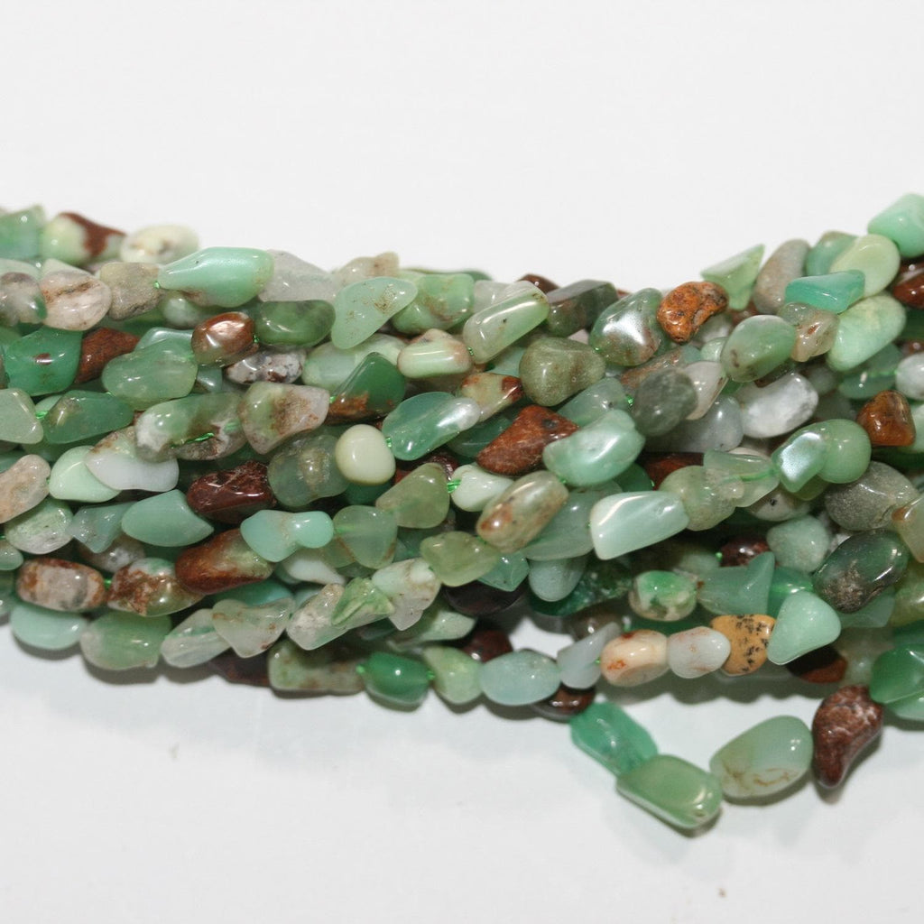 Cuentas de pepitas irregulares lisas de crisoprasa de 40 cm, 5-6 mm aprox. - Hilo de 40 cm