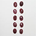 10 Pcs Faceted Oval Ruby Cabuchon. 5x7mm. (10 pcs.)