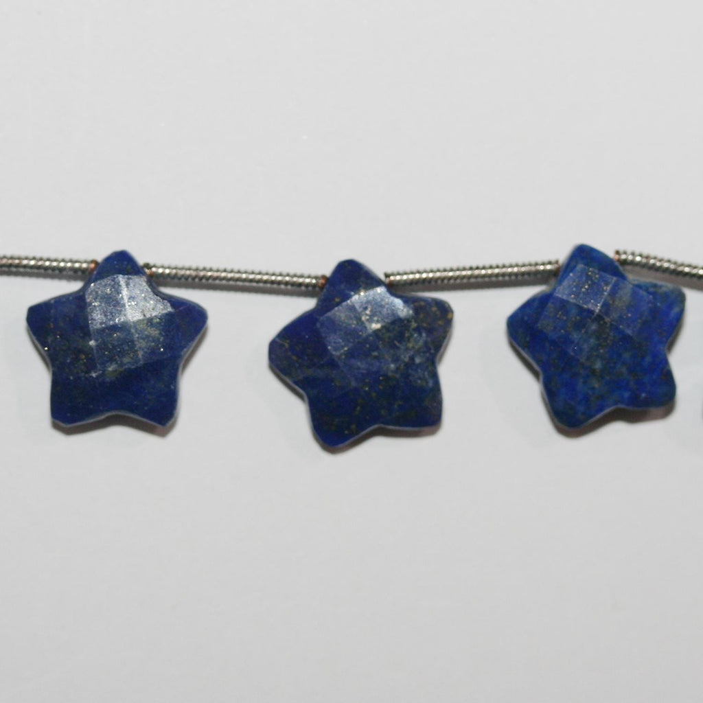 Cuentas de estrella facetadas de lapislázuli de 8" de St. 13 mm - Hilo de 20 cm.