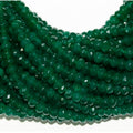 Cuentas redondas facetadas de jade verde de 16" (6 x 4 mm) - Hilo de 40 cm