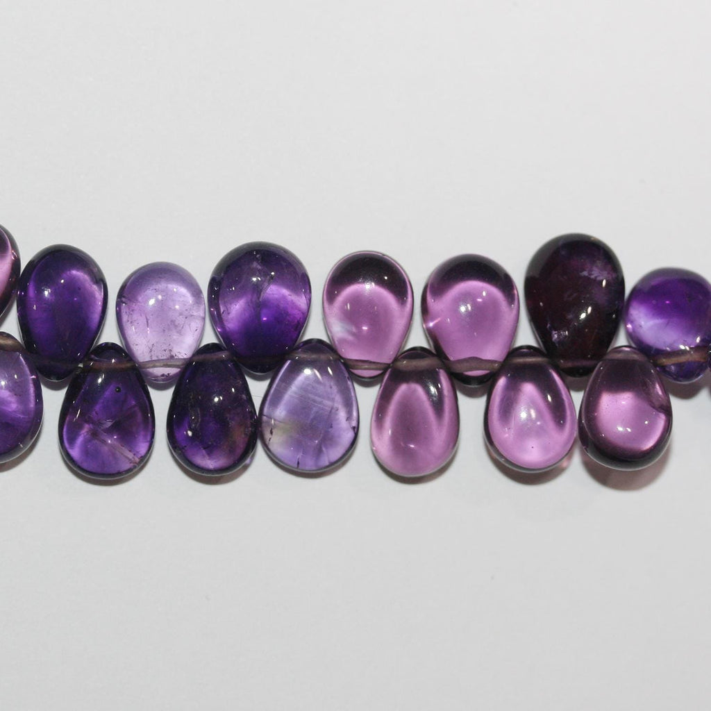 Cuentas lisas de amatista de 8" (9 x 7 mm). Hilo de 20 cm aprox.