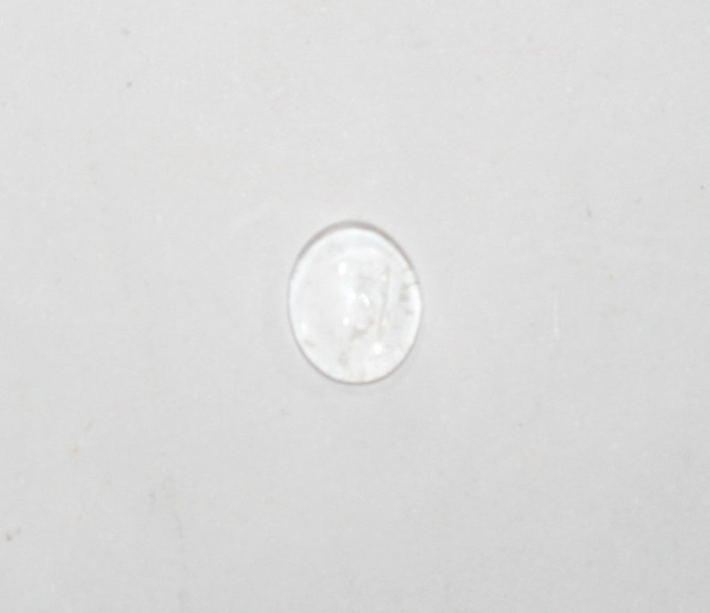 Lote de 6 cabujones ovalados lisos de cuarzo cristal de roca de 12 x 10 mm. (6 piezas).