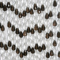 Cuentas facetadas de cuarzo ahumado y cristal de roca de 16" (11 x 7 mm) - Hilo de 40 cm