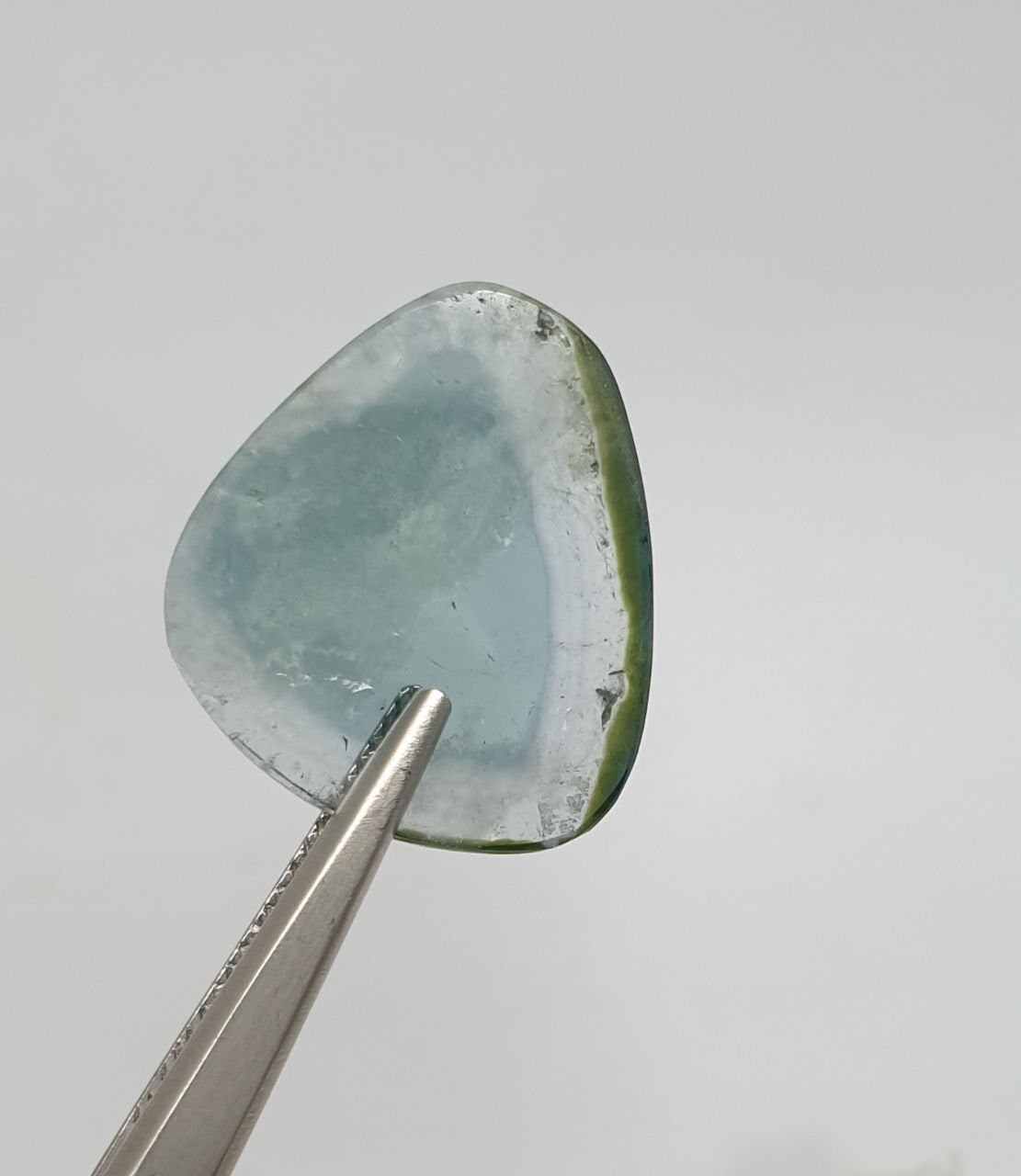 Blue Slice  Tourmaline  Flat Cabochon 20x17.8mm.(6.4ct.).Natural From Brazil Mined