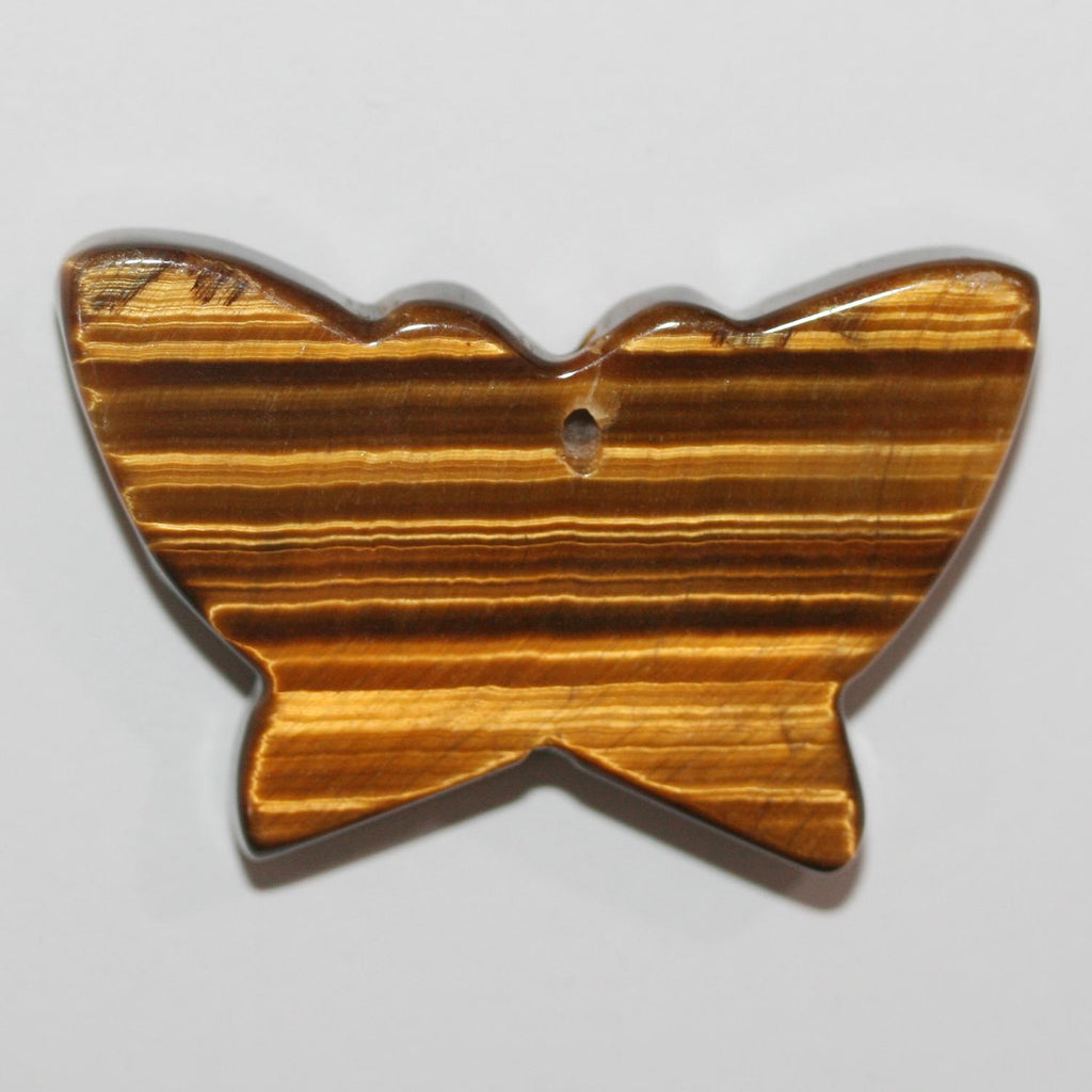 Pendentif Papillon Œil de Tigre 26x40mm.