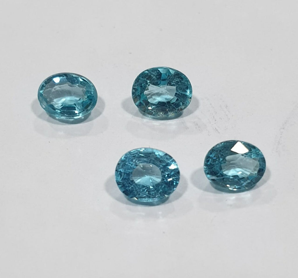 Apatita verde azulada de Paraiba facetada de 5 x 4 mm, lote de 4 piezas, piedra preciosa natural de gran color - Proveedor de joyería, piedra tallada, lote al por mayor