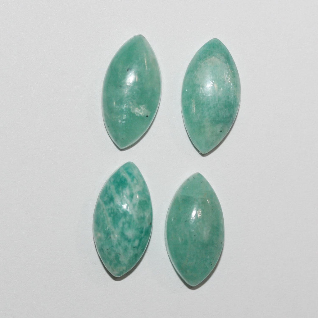 Lote de 4 Piezas Cabujón Amazonita Marquesa 16x8mm.-( 4 Piezas )