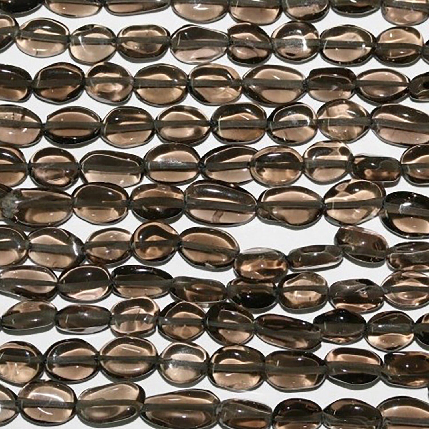 13" St Smoky Quartz Smooth Nugget Beads 13x9mm.Approx.-Strand 35cm