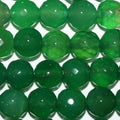 Perles rondes à facettes en agate verte St, 8 mm, 15 pouces (38 cm) - Longueur du fil : 39 cm