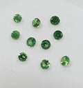 Lote de 10 piedras preciosas de granate tsavorita facetadas redondas de 1,7 mm. Precio al por mayor.