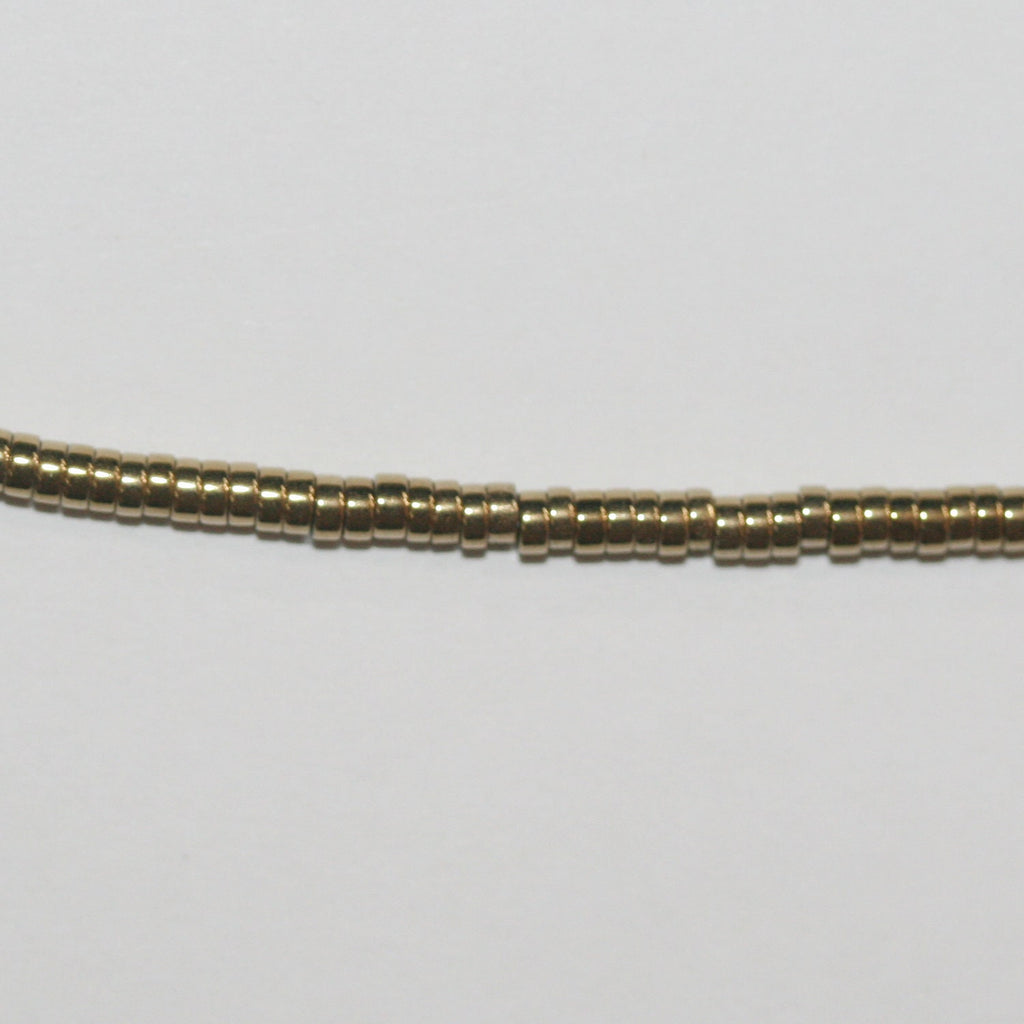 Cuentas de disco lisas de hematita dorada de 16" de 2 x 1 mm, hilo de 40 mm.