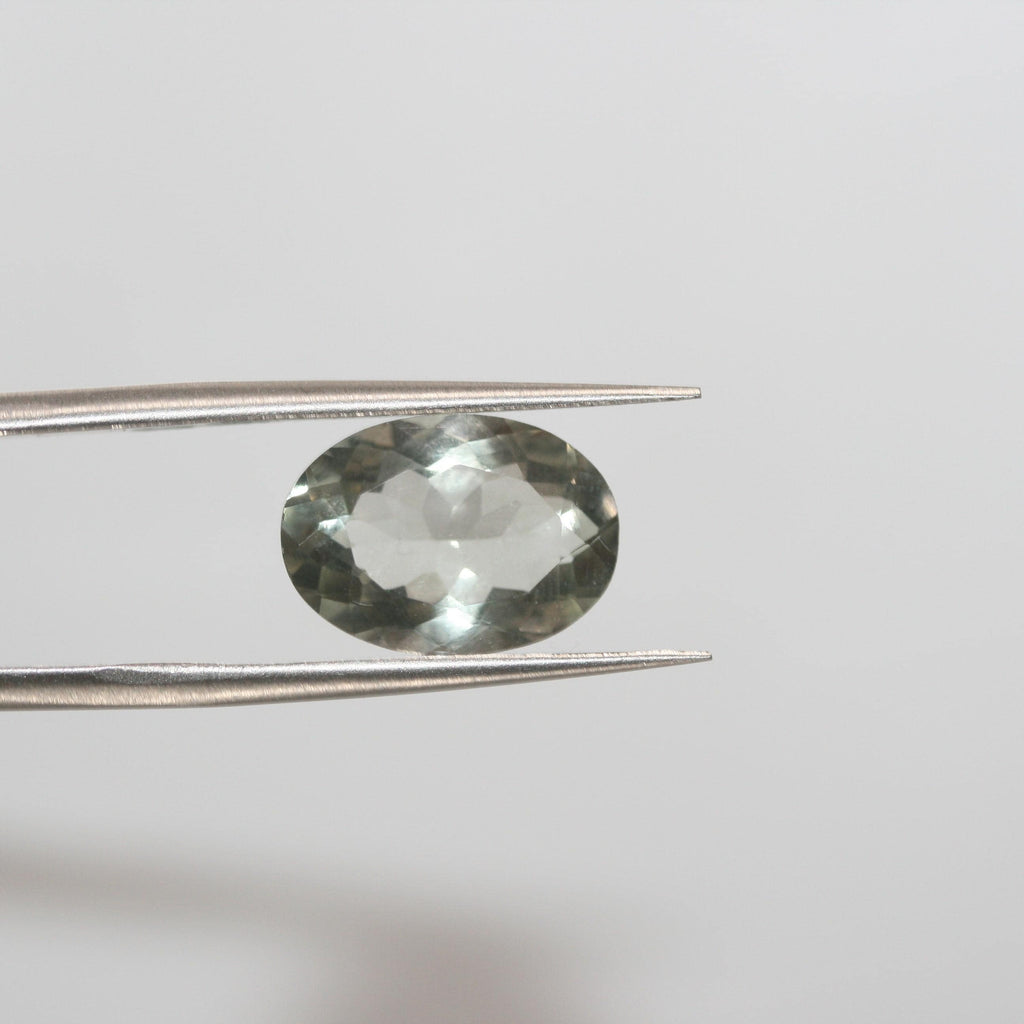 Lote de 4 piezas de prasiolita facetada ovalada de 14 x 10 mm (4 piezas) - Artículo 660LO