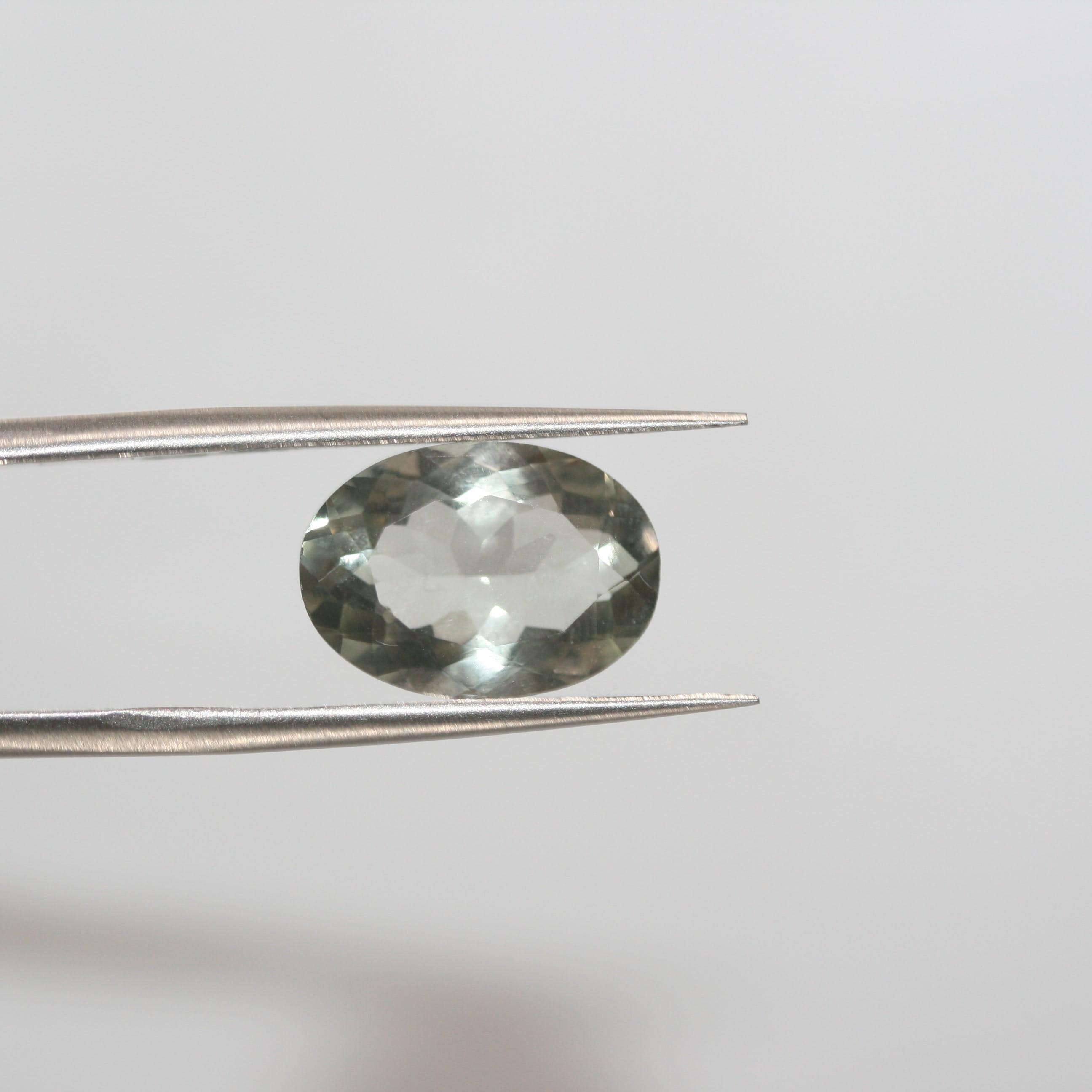 Lote de 4 piezas de prasiolita facetada ovalada de 14 x 10 mm (4 piezas) - Artículo 660LO