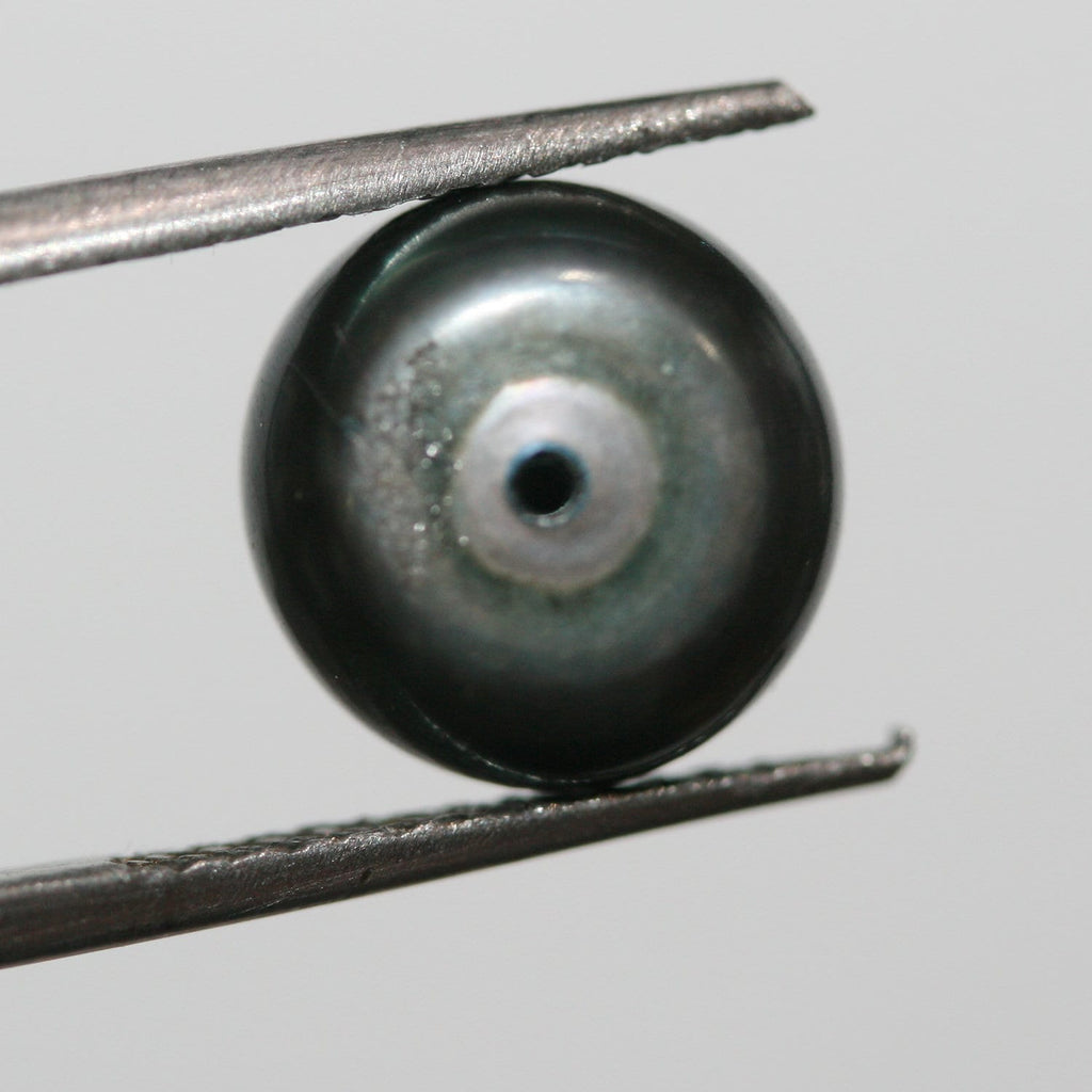 Pendientes de perla de agua dulce gris semiperforada, de 11-12 mm, con brillo superior, 2 pares a juego.