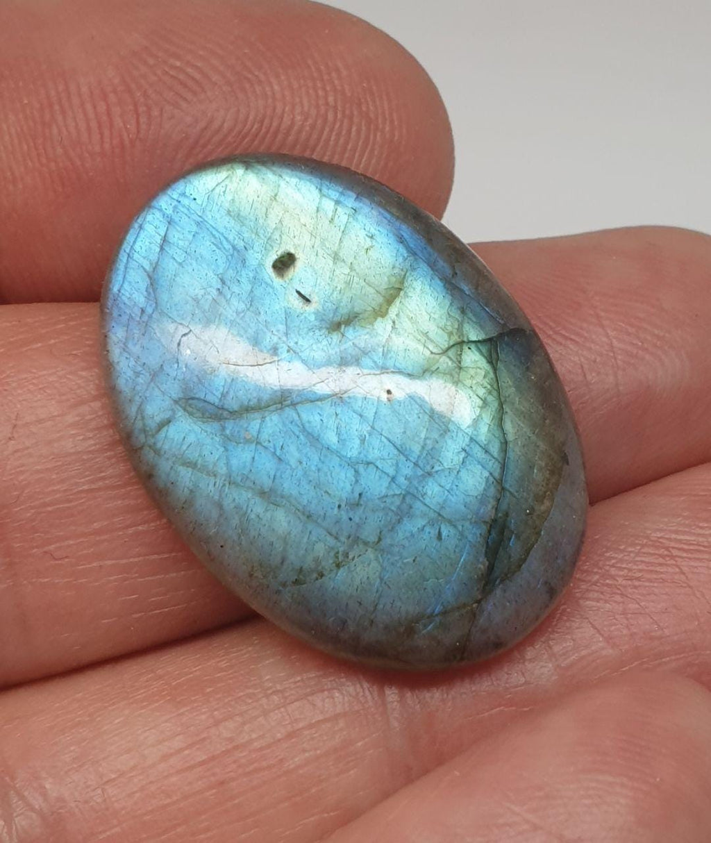Blue Fire Labradorite Cabochon Spectrolite Oval  Cabochon 28x20mm 27.2 ct One Of A Kind