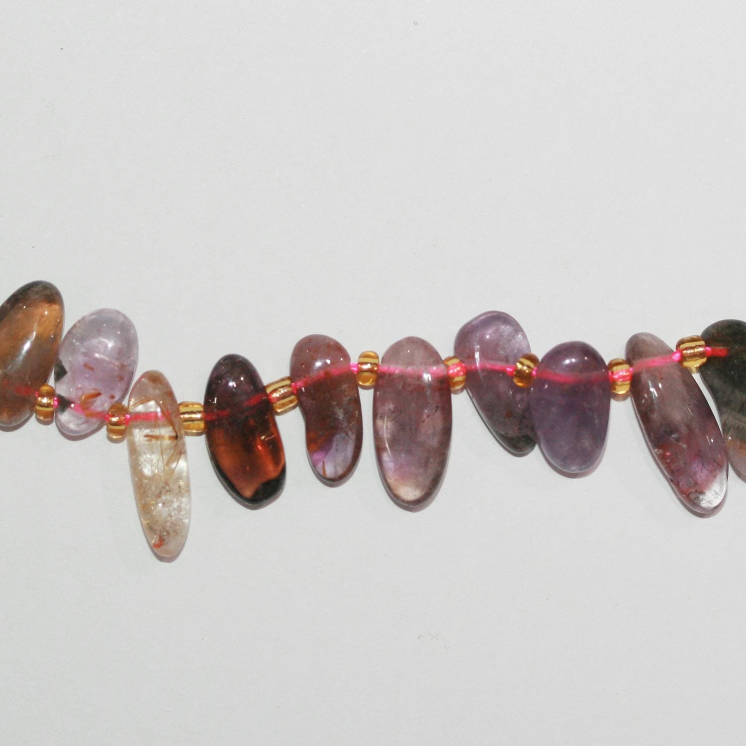 15" St Multi Stone (Super 7) Bâtonnets lisses irréguliers Perles ovales 10-18mm.-Environ-Bande 39cm.