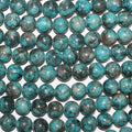Perles rondes en jaspe bleu St de 15 pouces, 10 mm - Fil de 38 cm.
