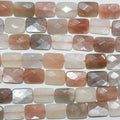 16" St Multicolor Piedra Lunar Facetada Rectangular Perlas 14x10mm.-Hilo 40cm.