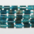 Perles cylindriques à facettes en apatite bleue St 15" 15x10mm.-Rig 39cm.