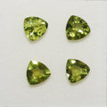 Lote de 4 trillones de peridoto facetado de 8 mm. Verde olivino.