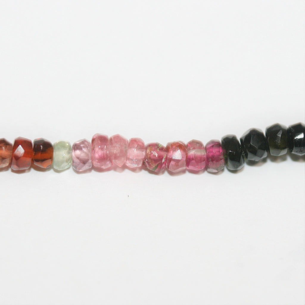 13" St Tourmaline Faceted Rondelle Beads 3x2mm.-Strand 33cm.