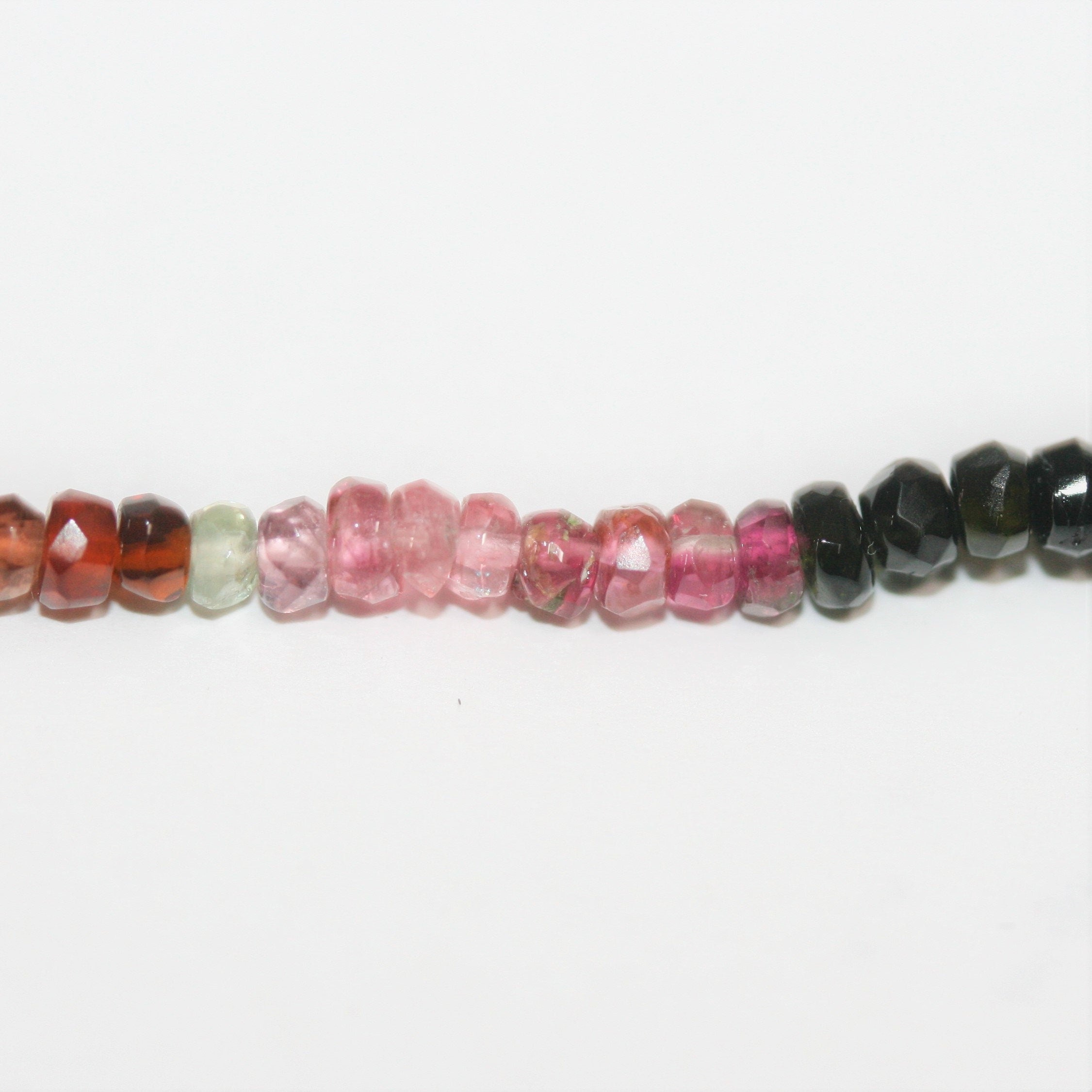 13" St Tourmaline Faceted Rondelle Beads 3x2mm.-Strand 33cm.