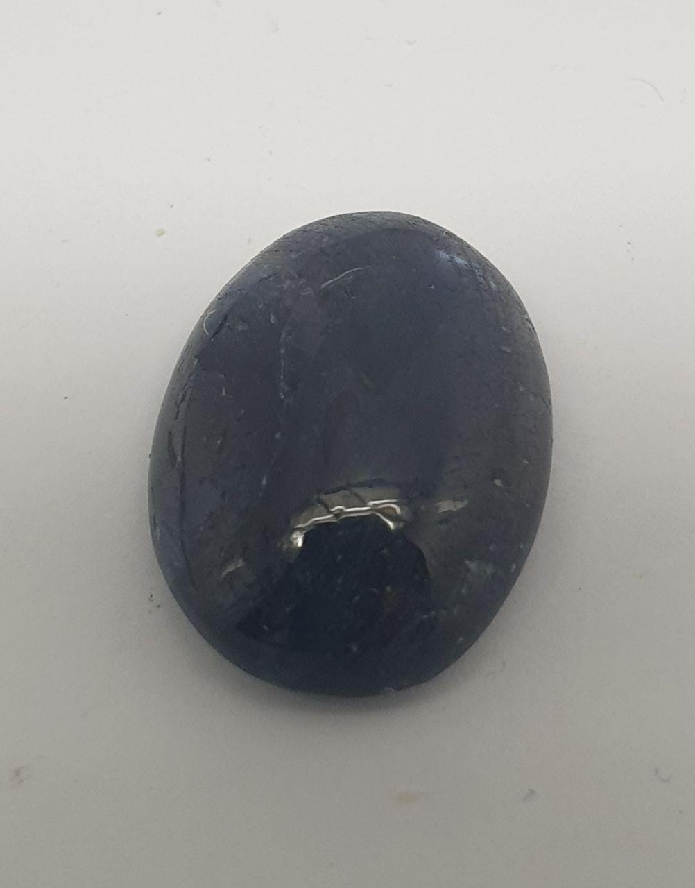 Big Natural Dark Blue Sapphire Oval Cabochon 17.9x13.1mm. (15.7ct.)