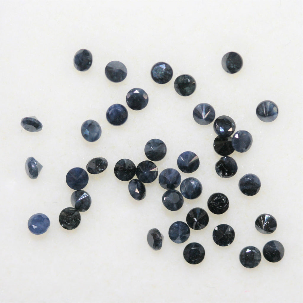 Lote de Zafiro Azul Redondo Facetado de 2 mm - Lote de 2 Quilates