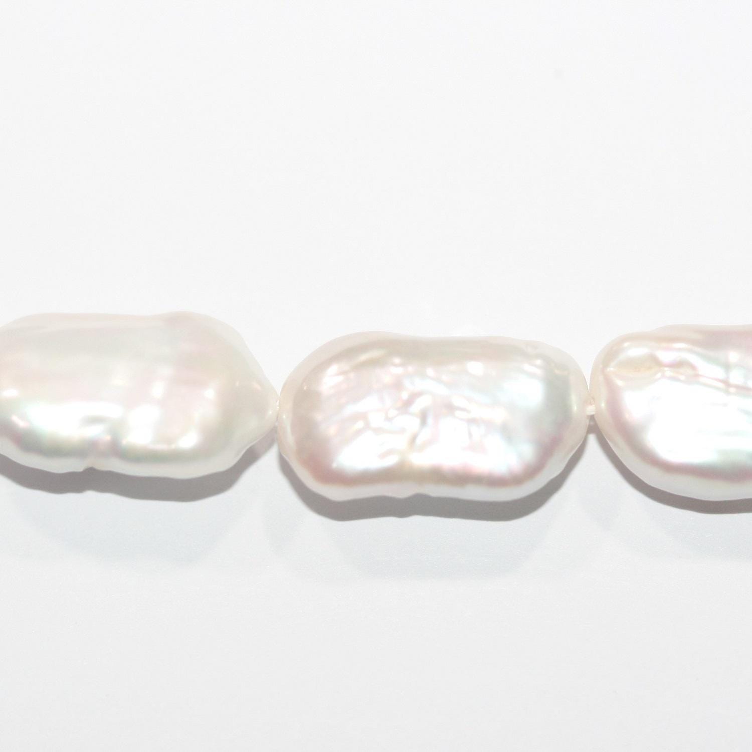 Perlas de 17" en forma de fantasía, 18 x 12 mm, tira de 41 cm, perlas naturales, precios al por mayor.