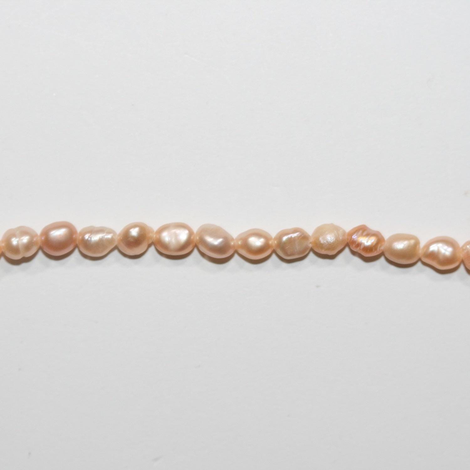 11" St Freshwater Salmon Baroque Pearl Beads 3-3.5mm.-Strand 34cm.-Item.14767 -Natural Pearls wholesale Prices