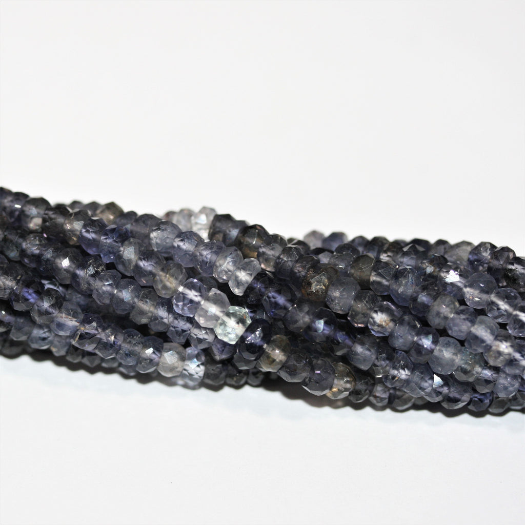 13" St Iolite Faceted Rondelle Beads 4x3mm.- Strand 33cm.