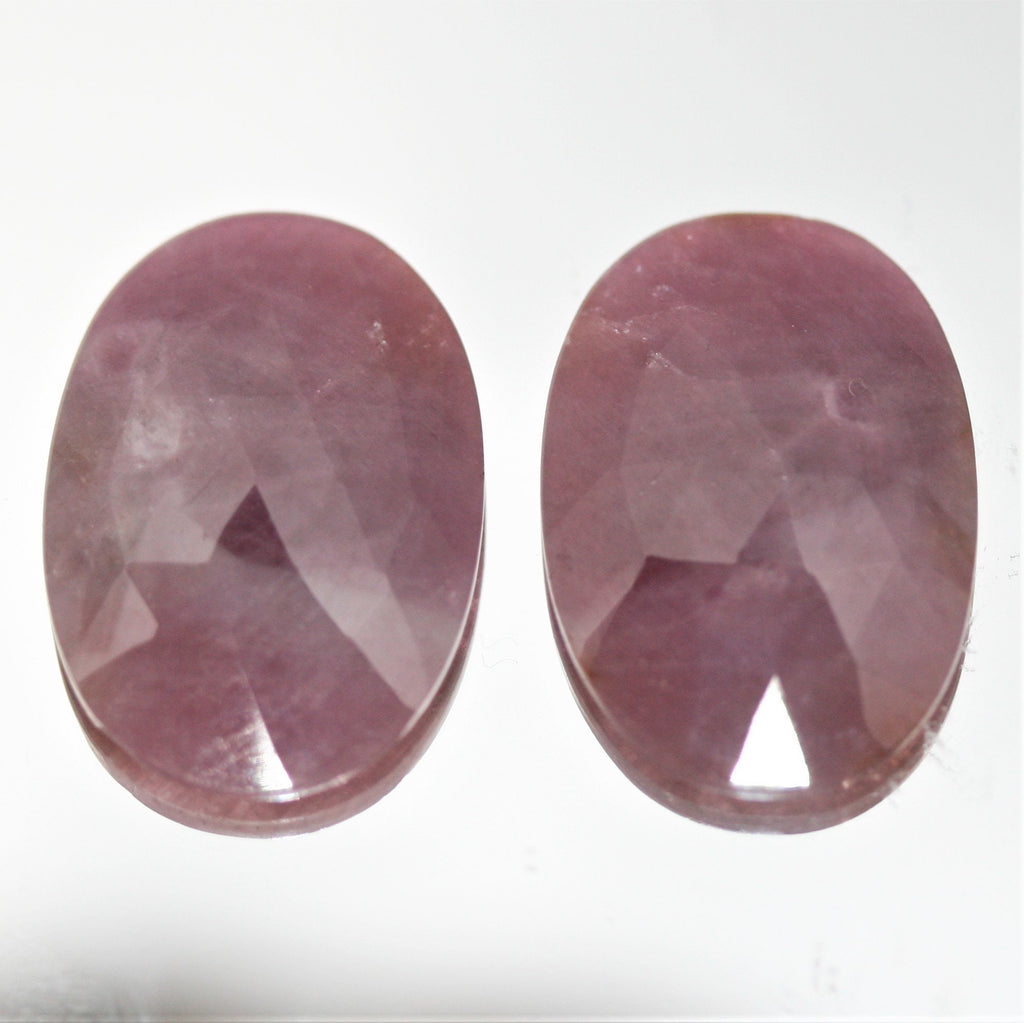 Ruby Faceted Oval Cabochon 23x15.5mm. ( 23.3 ct) - 1 Pair
