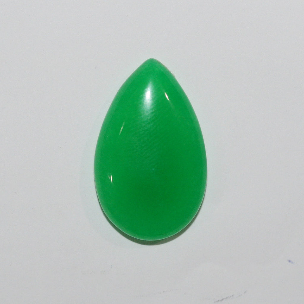 10Pcs Lot Green Dyed Jade Drop Cabochon ( 10 Pcs ) 26x16mm.