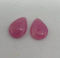1 Matching Pair Natural Pink Sapphire Pear Cabochons 8.5x6.4mm  Genuine Gemstone
