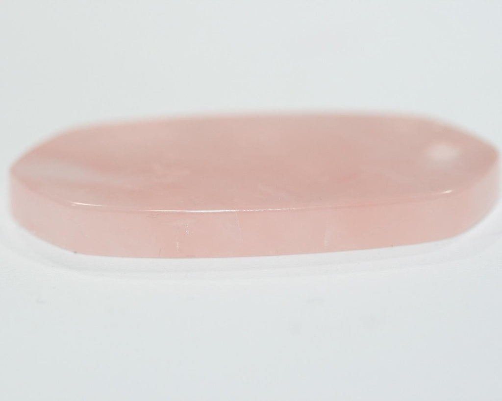 Pendentif en quartz rose, pointe plate lisse, environ 52 x 27 mm - Réf. 14793