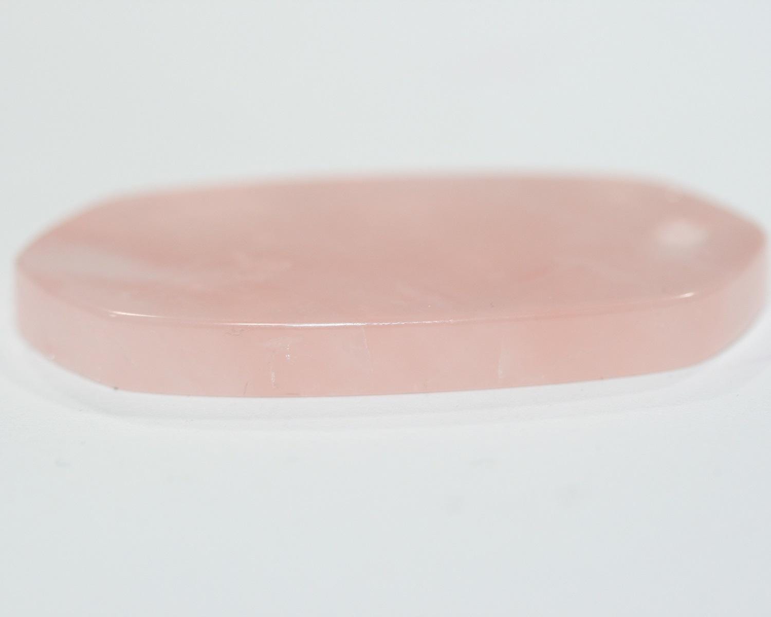 Pendentif en quartz rose, pointe plate lisse, environ 52 x 27 mm - Réf. 14793