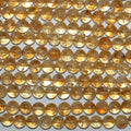 15" Perles rondes lisses en citrine St 8-9mm- Brin 39cm.