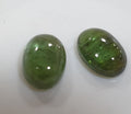 Green Tourmaline Pair Oval Cabochons 7x5mm.-(2pcs)