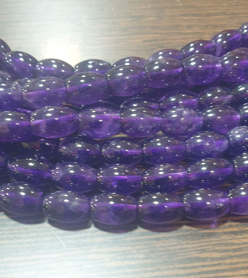 Perles cylindriques lisses en améthyste africaine de 15 pouces (12 x 8 mm) - Fil de 40 cm