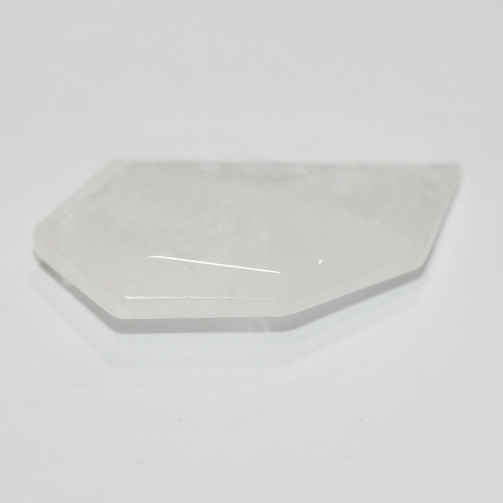 Colgante de cuarzo cristal de roca facetado en forma de barra 40x20mm.