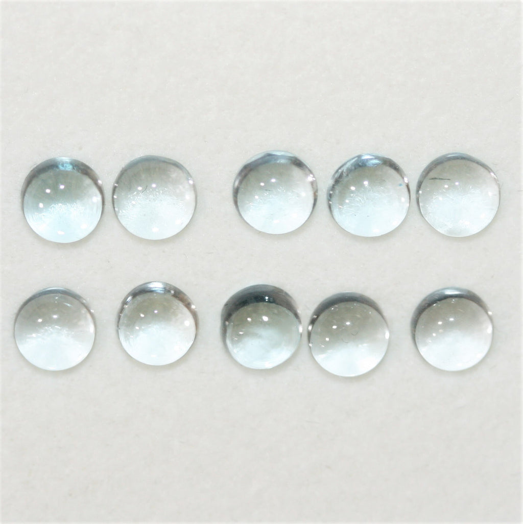Sky Blue Topaz Smooth Round Cabochons Lot 5mm.- 10 Pieces