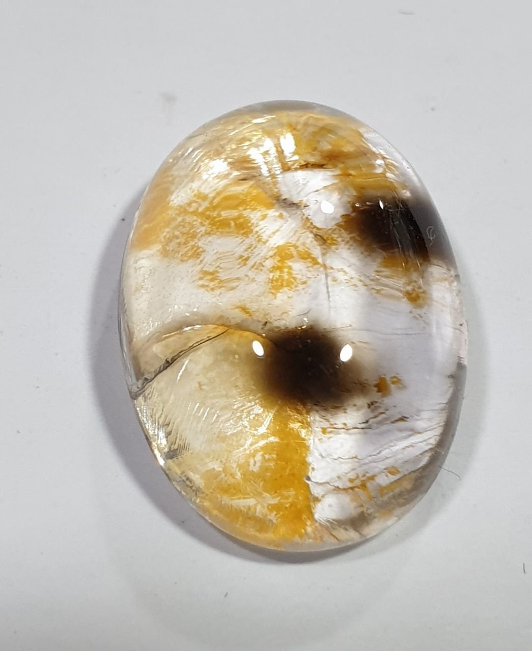 Super Rare Inclusion Quartz Oval  Cabochon Made By Mother Nature 19.5x13.6mm 15.48ct- Inclusion Quartz- Healing Power