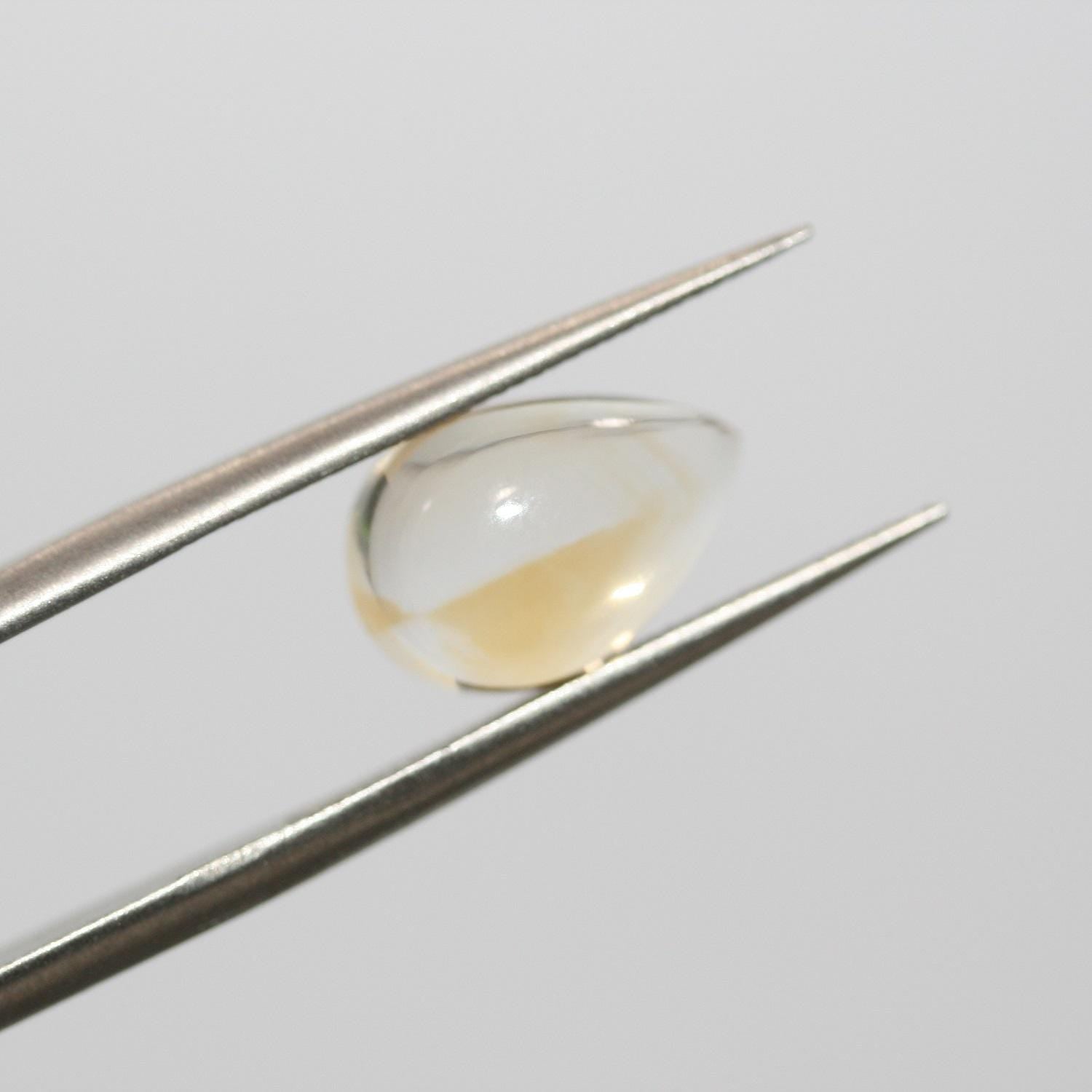 Lote de 4 cabujones de citrino en forma de gota de 12 x 8 mm. (4 piezas)