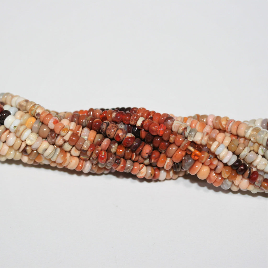 13" St Fire Opal Smooth Rondelle Beads 4x2mm.-Strand 34cm.